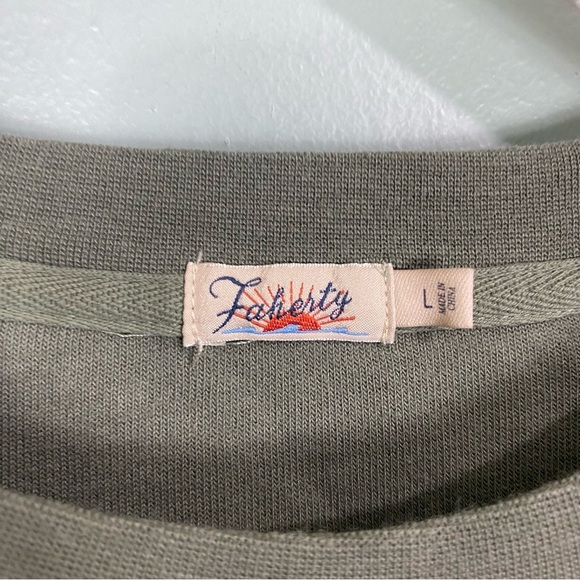 Faherty Beach Fleece Crew Surfside Green Sz L - Picture 3 of 8